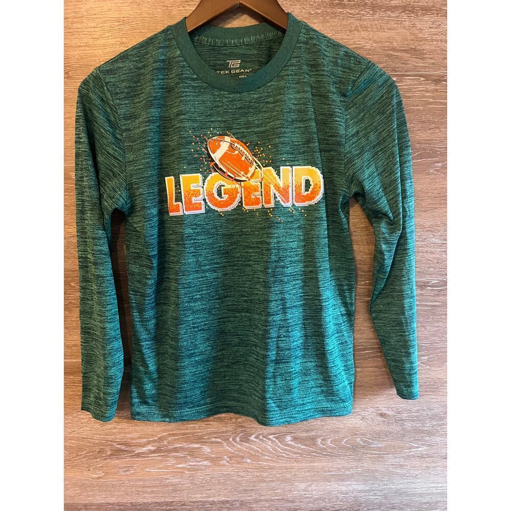 Boys Swimimg long sleeves Rash guard Sz M 5-7 yrs Shirt Green Tek Gear Football